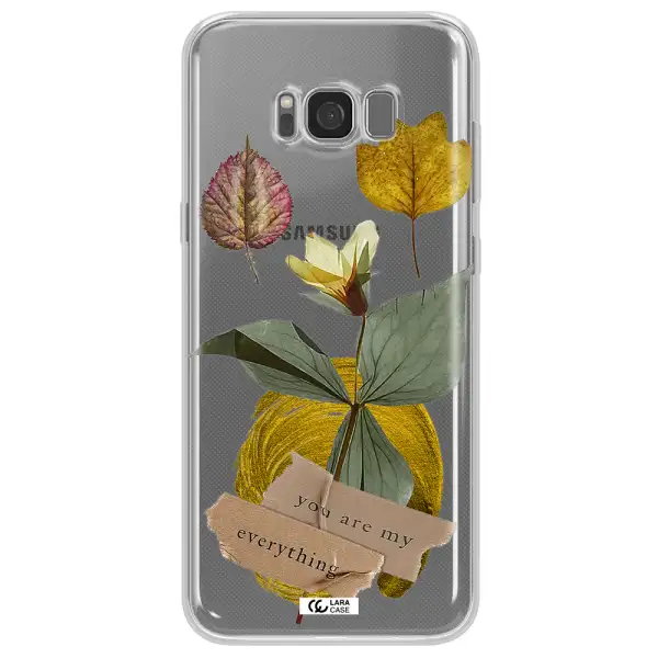 A Flower With Leaves And A Box Samsung S8 Clear Tpu Case