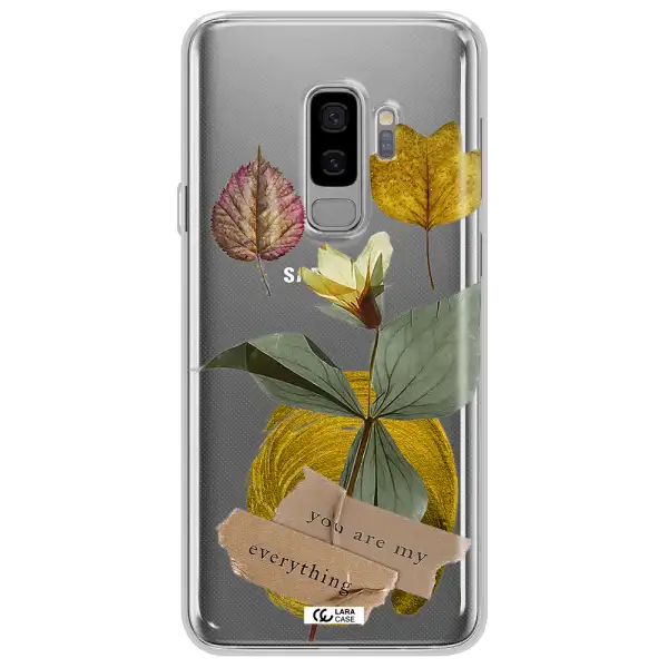 A Flower With Leaves And A Box Samsung S9 Plus Clear Tpu Case