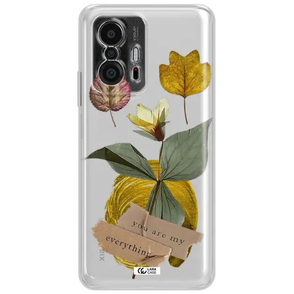 A Flower With Leaves And A Box Xiaomi 11T Clear Tpu Case