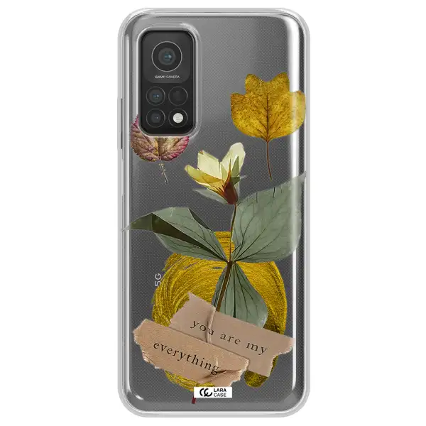 A Flower With Leaves And A Box Xiaomi Mi 10T Clear Tpu Case