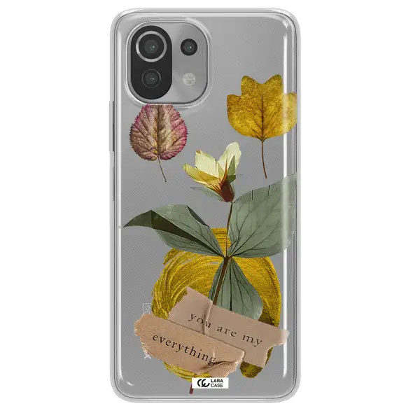 A Flower With Leaves And A Box Xiaomi Mi 11 Lite Clear Tpu Case