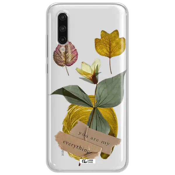A Flower With Leaves And A Box Xiaomi Mi 9 Lite Clear Tpu Case