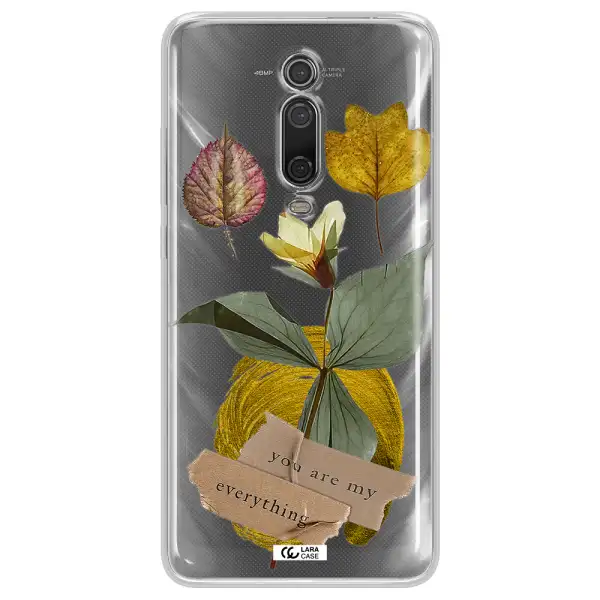 A Flower With Leaves And A Box Xiaomi Mi 9T Clear Tpu Case