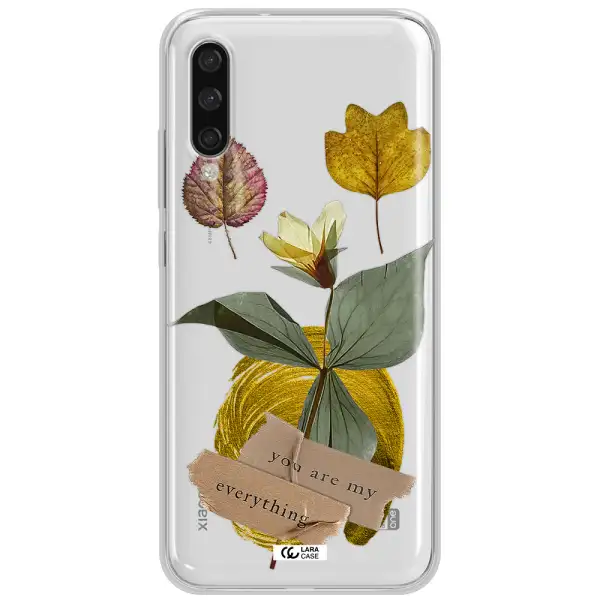 A Flower With Leaves And A Box Xiaomi Mi A3 Clear Tpu Case