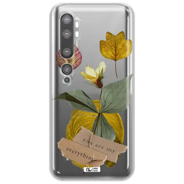 A Flower With Leaves And A Box Xiaomi Mi Note 10 Clear Tpu Case