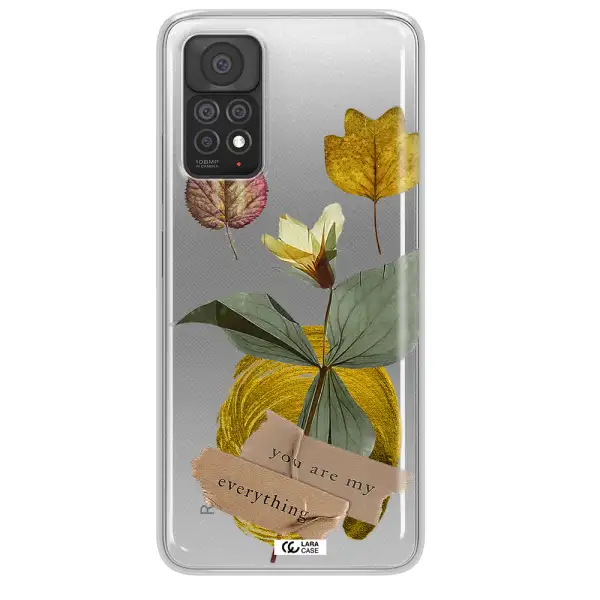 A Flower With Leaves And A Box Xiaomi Note 11 Pro Clear Tpu Case