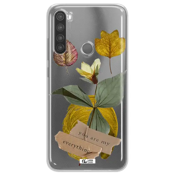 A Flower With Leaves And A Box Xiaomi Note 8 Clear Tpu Case