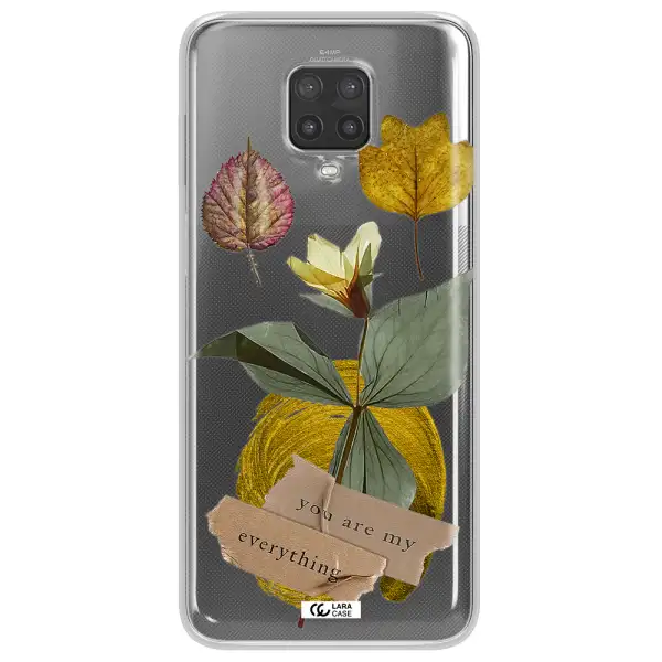 A Flower With Leaves And A Box Xiaomi Note 9 Pro Clear Tpu Case