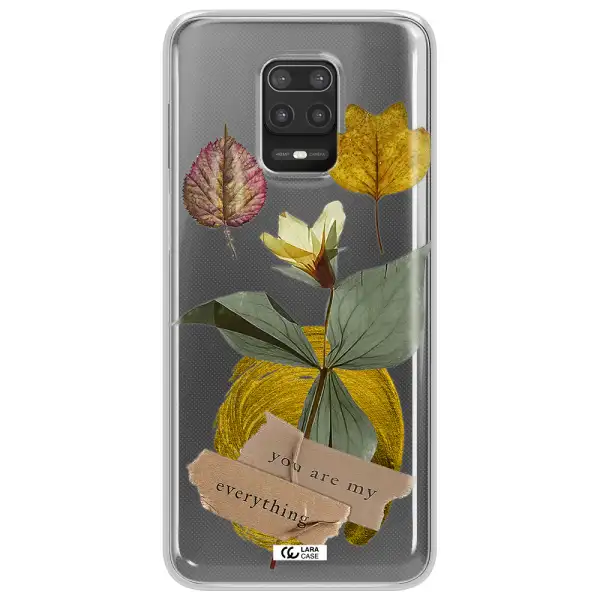 A Flower With Leaves And A Box Xiaomi Note 9S Clear Tpu Case