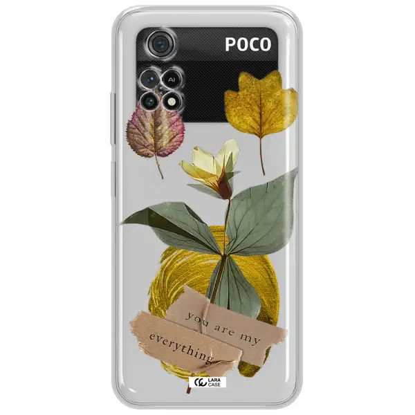 A Flower With Leaves And A Box Xiaomi Poco M4 Pro 4G Clear Tpu Case