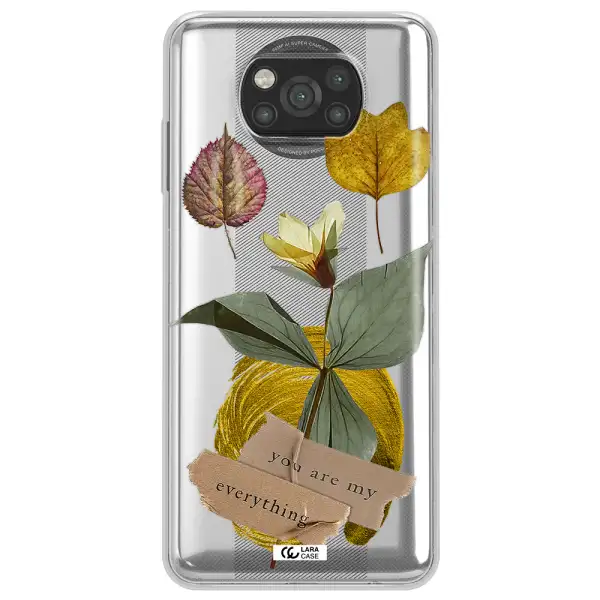 A Flower With Leaves And A Box Xiaomi Poco X3 Clear Tpu Case