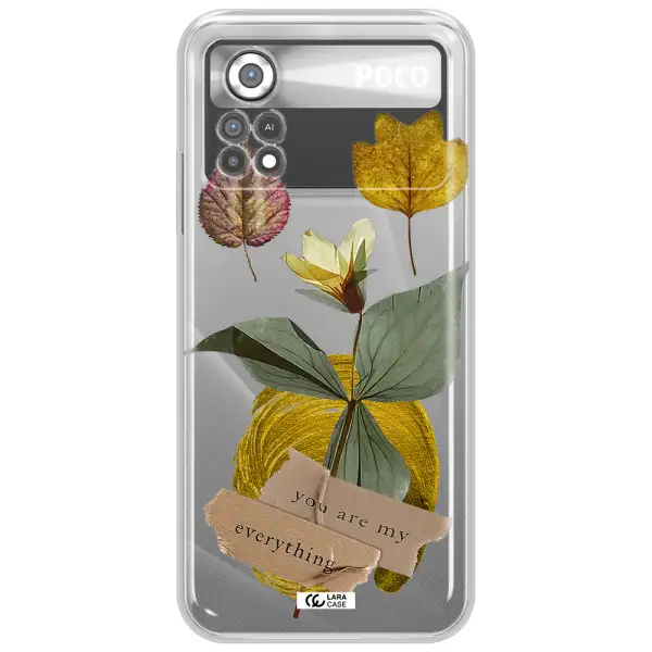 A Flower With Leaves And A Box Xiaomi Poco X4 Pro Clear Tpu Case