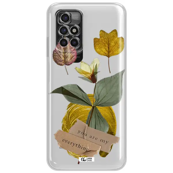 A Flower With Leaves And A Box Xiaomi Redmi 10 Clear Tpu Case