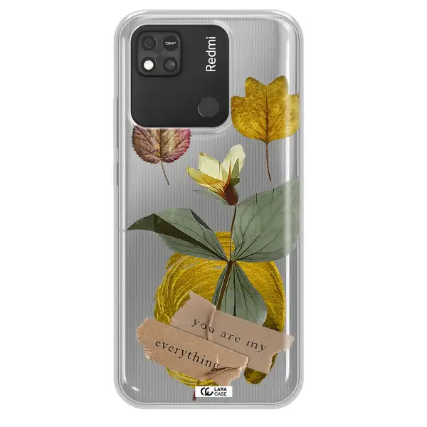 A Flower With Leaves And A Box Xiaomi Redmi 10A Clear Tpu Case
