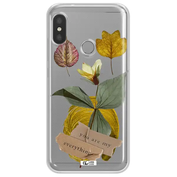 A Flower With Leaves And A Box Xiaomi Redmi 6 Pro Clear Tpu Case