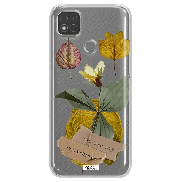 A Flower With Leaves And A Box Xiaomi Redmi 9C Clear Tpu Case
