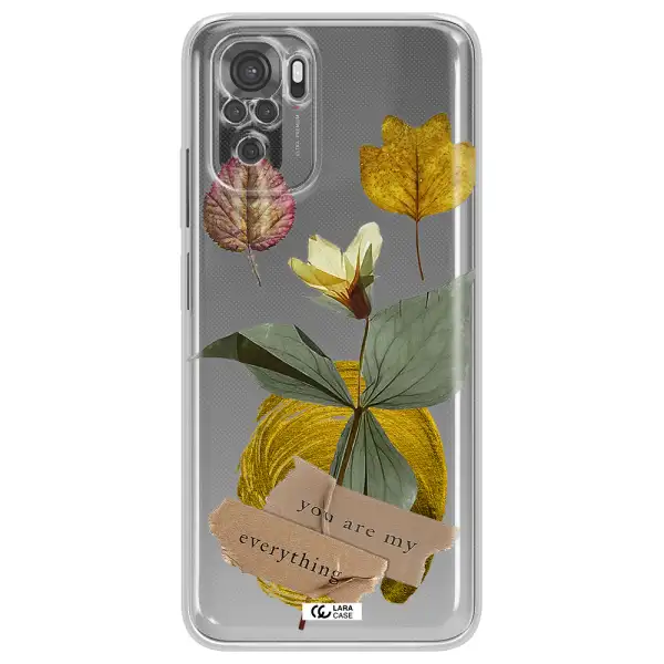 A Flower With Leaves And A Box Xiaomi Redmi Note 10S Clear Tpu Case