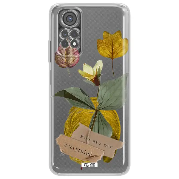 A Flower With Leaves And A Box Xiaomi Redmi Note 11S Clear Tpu Case