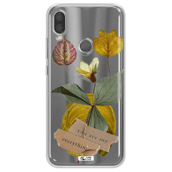 A Flower With Leaves And A Box Xiaomi Redmi Note 7 Clear Tpu Case