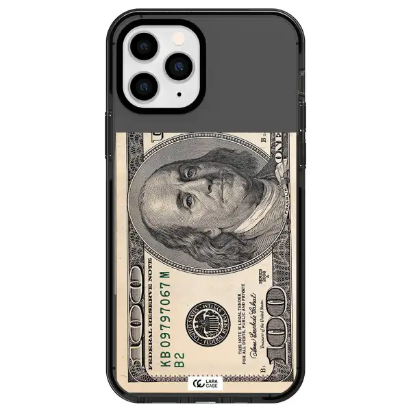 a close-up of a money bill Apple iPhone 11 pro max impact Smoke Black Case