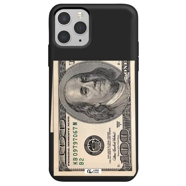 a close-up of a money bill Apple iPhone 11 pro max Silicone black Case