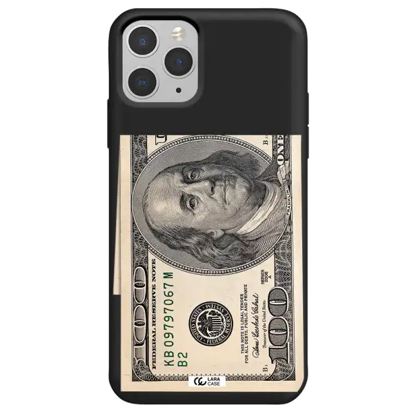 a close-up of a money bill Apple iPhone 11 pro Silicone black Case