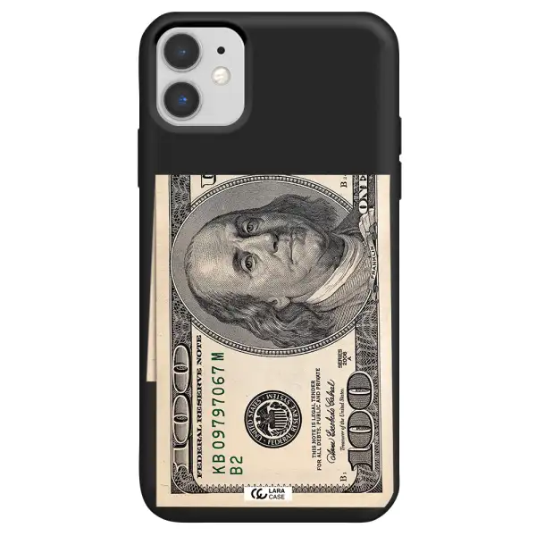 a close-up of a money bill Apple iPhone 11 Silicone black Case