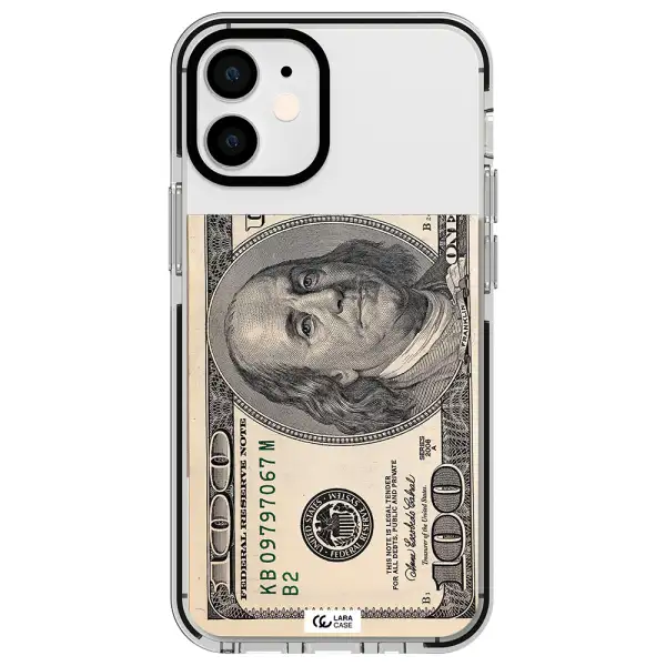 a close-up of a money bill Apple iPhone 12 mini impact black border Case
