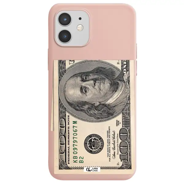 a close-up of a money bill Apple iPhone 12 mini Silicone pastel pink Case