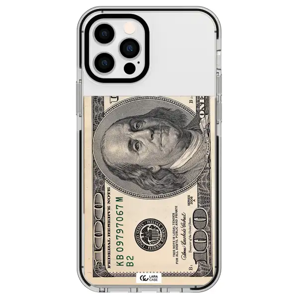 a close-up of a money bill Apple iPhone 12 pro impact black border Case