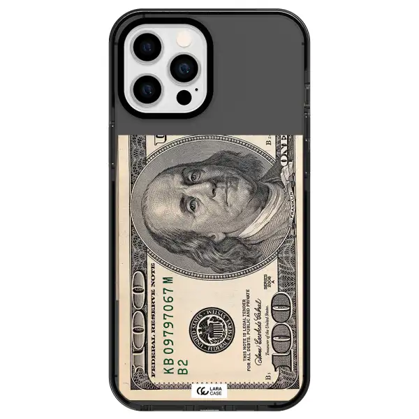 a close-up of a money bill Apple iPhone 12 pro max impact Smoke Black Case