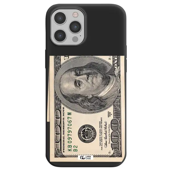 a close-up of a money bill Apple iPhone 12 pro Silicone black Case