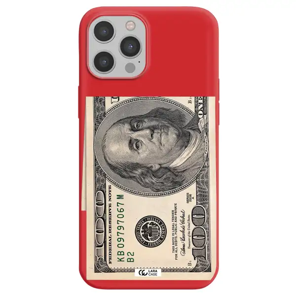 a close-up of a money bill Apple iPhone 12 pro Silicone Imperial Red Case