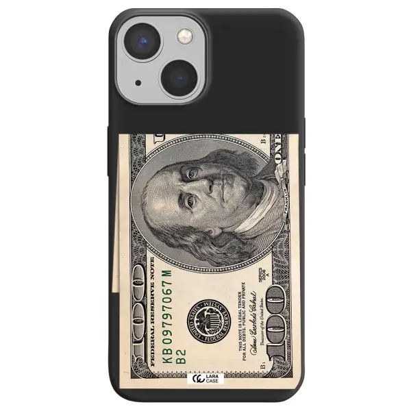 a close-up of a money bill Apple iPhone 13 mini Silicone black Case