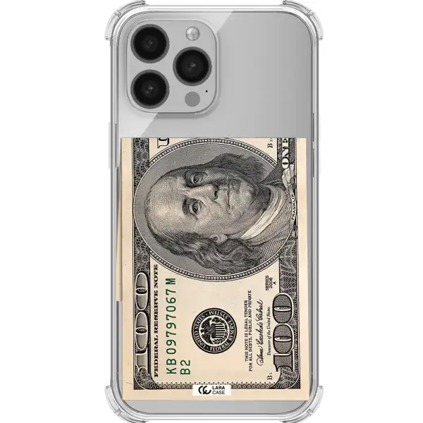 a close-up of a money bill Apple iPhone 13 Pro Clear PC Case