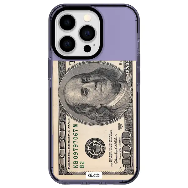 a close-up of a money bill Apple iPhone 13 Pro impact Lilac Case