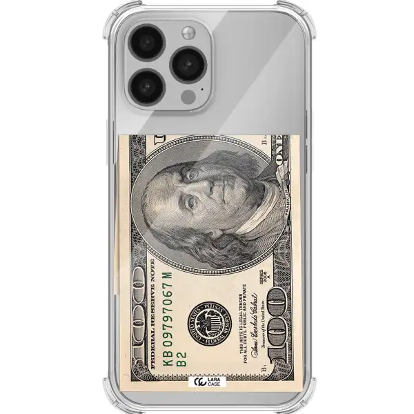 a close-up of a money bill Apple iPhone 13 Pro Max Clear PC Case