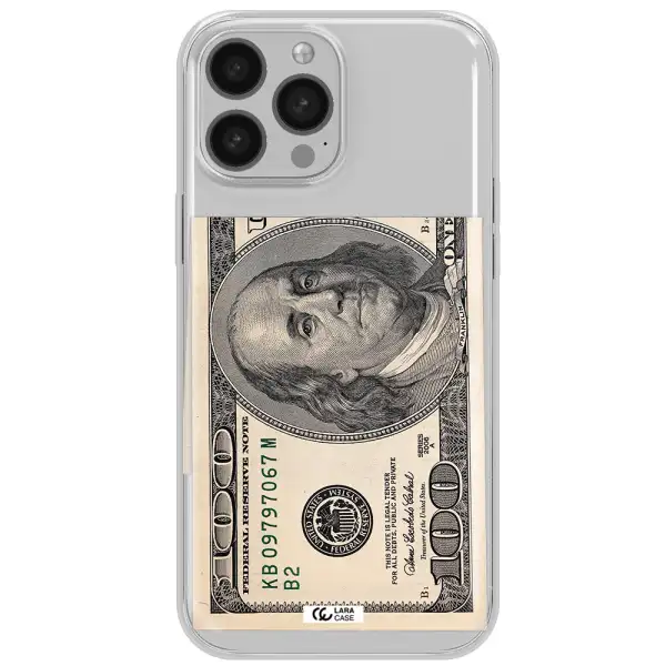A Close-Up Of A Money Bill Apple Iphone 13 Pro Max Clear Tpu Case