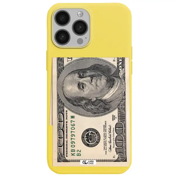 a close-up of a money bill Apple iPhone 13 Pro Silicone canary yellow Case