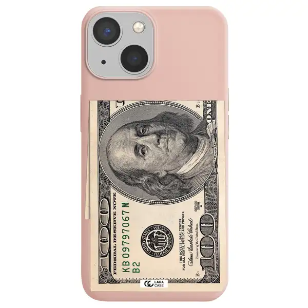 a close-up of a money bill Apple iPhone 13 Silicone pastel pink Case