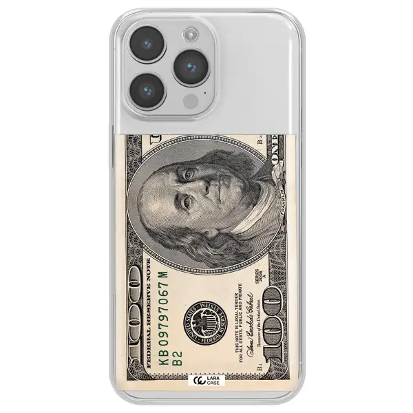 A Close-Up Of A Money Bill Apple Iphone 14 Pro Clear Tpu Case