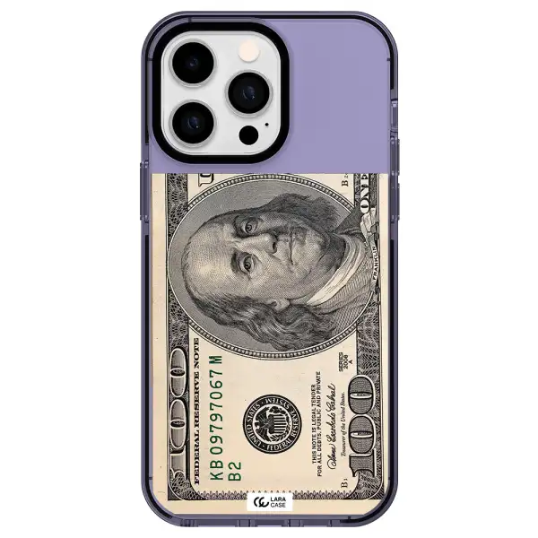 a close-up of a money bill Apple iPhone 14 pro max impact Lilac Case