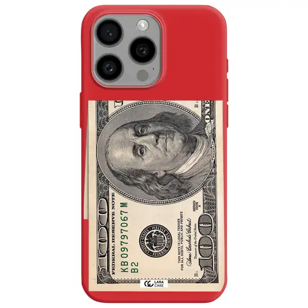 A Close-Up Of A Money Bill Apple Iphone 15 Pro Max Silicone Imperial Red Case