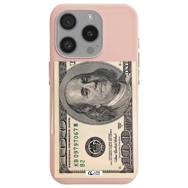 A Close-Up Of A Money Bill Apple Iphone 15 Pro Silicone Pastel Pink Case