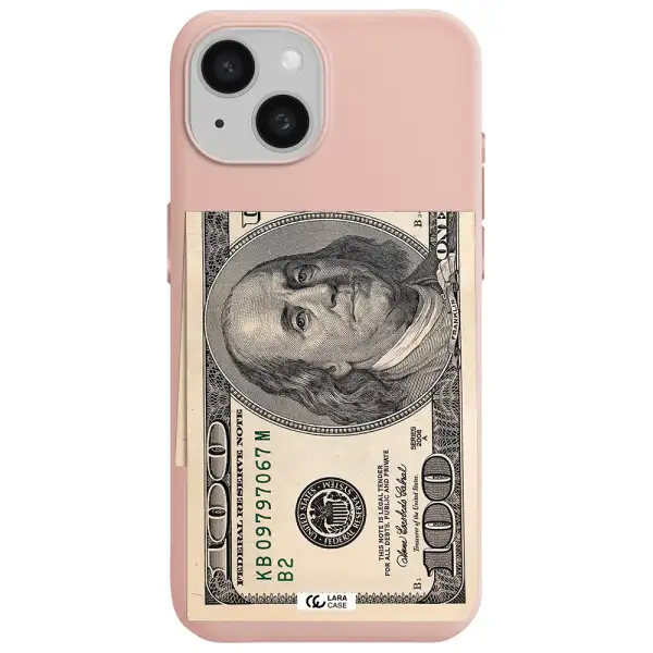 A Close-Up Of A Money Bill Apple Iphone 15 Silicone Pastel Pink Case