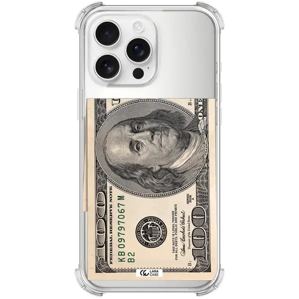 A Close-Up Of A Money Bill Apple Iphone 16 Pro Max Clear Pc Case