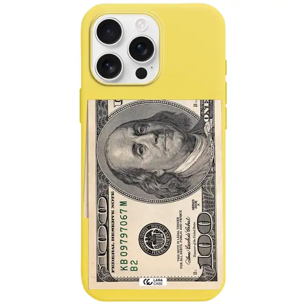 A Close-Up Of A Money Bill Apple Iphone 16 Pro Max Silicone Canary Yellow Case