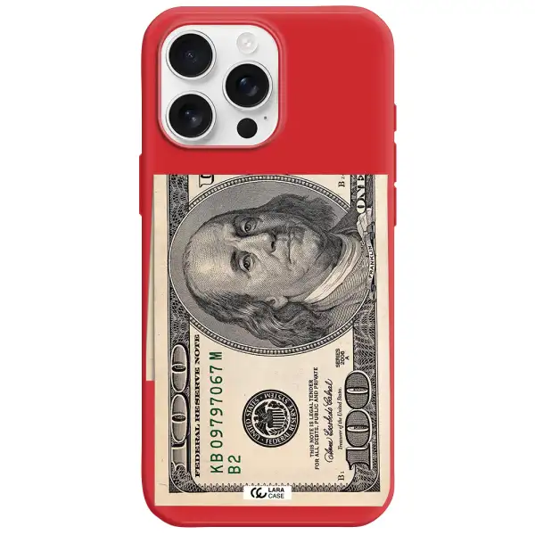 A Close-Up Of A Money Bill Apple Iphone 16 Pro Max Silicone Imperial Red Case