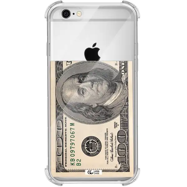 a close-up of a money bill Apple iPhone 6 Clear PC Case