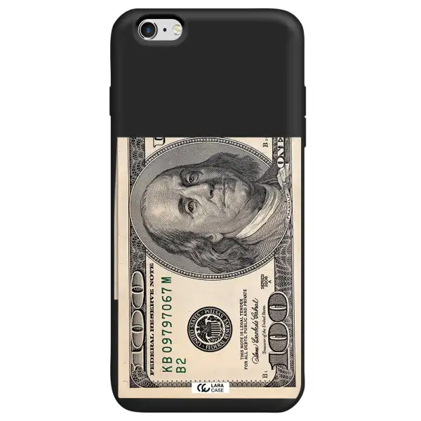 a close-up of a money bill Apple iPhone 6 plus Silicone black Case